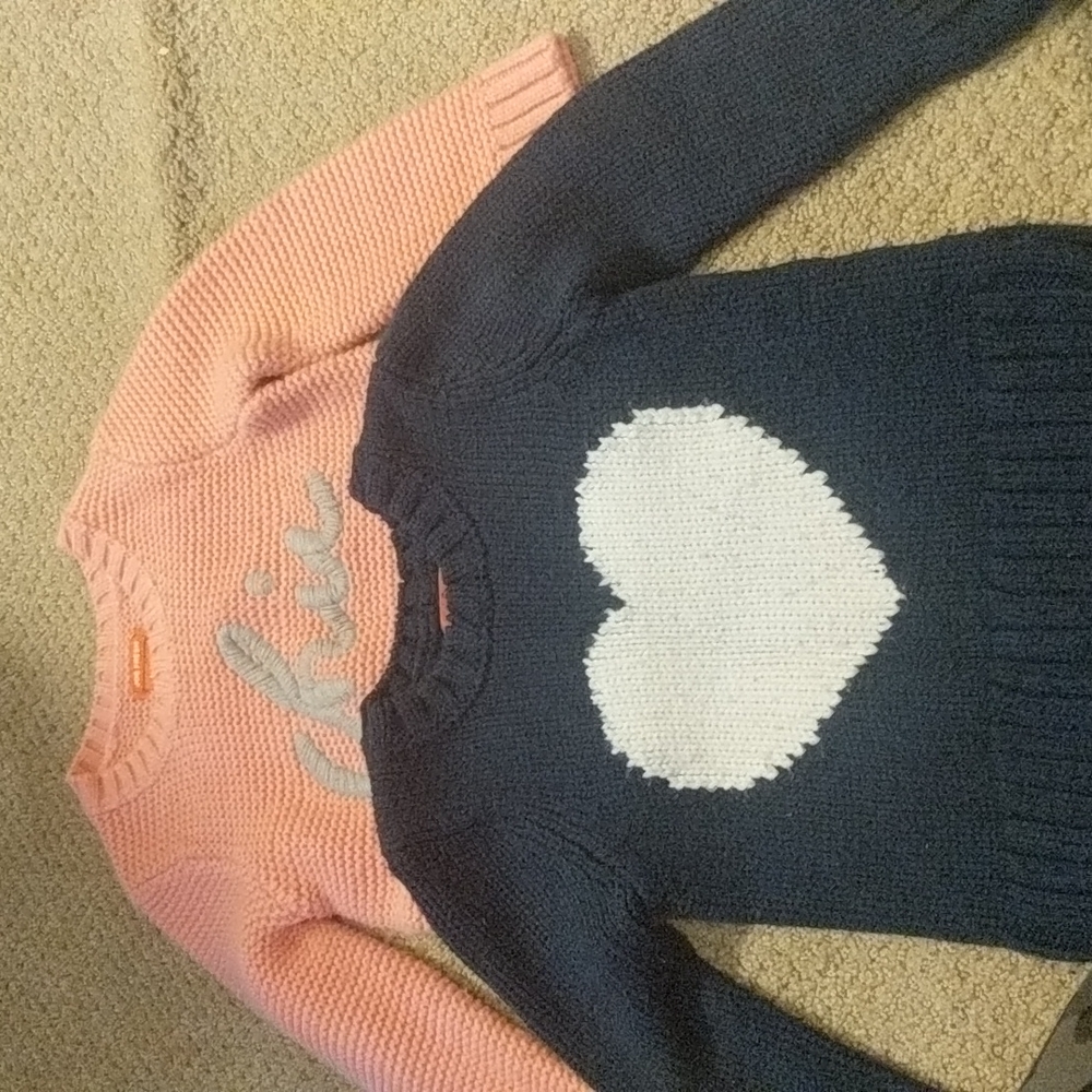 2 heavy knit girl sweaters